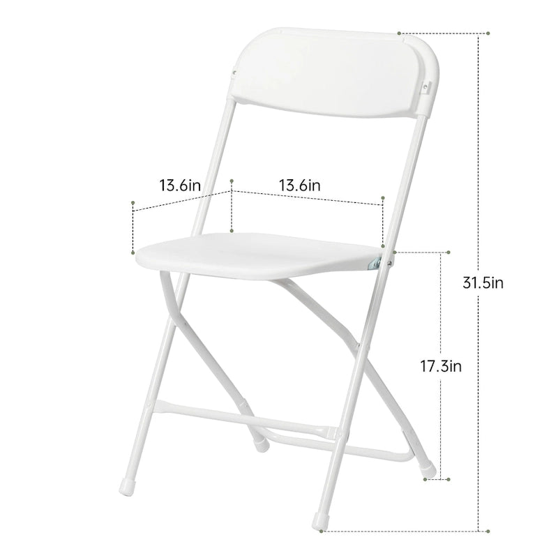Ukuowu 10 Pack Plastic Folding Chair 350lb. Capacity for Events Office Wedding Party Picnic Kitchen Dining