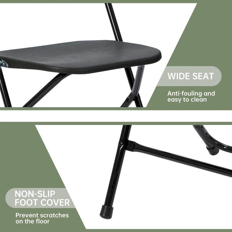 Ukuowu 10 Pack Plastic Folding Chair 350lb. Capacity for Events Office Wedding Party Picnic Kitchen Dining