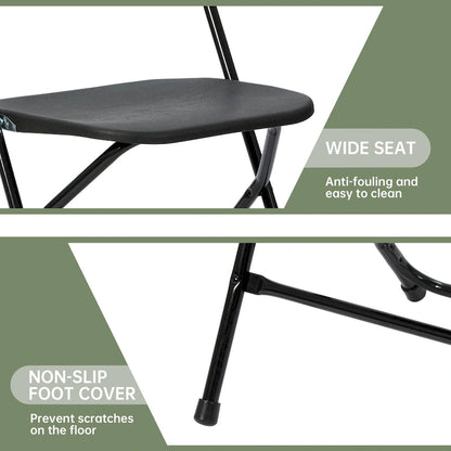 Ukuowu 10 Pack Plastic Folding Chair 350lb. Capacity for Events Office Wedding Party Picnic Kitchen Dining