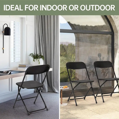 Ukuowu 10 Pack Plastic Folding Chair 350lb. Capacity for Events Office Wedding Party Picnic Kitchen Dining