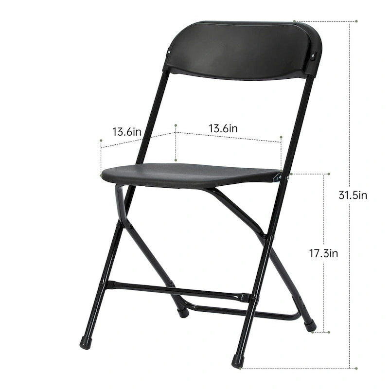 Ukuowu 10 Pack Plastic Folding Chair 350lb. Capacity for Events Office Wedding Party Picnic Kitchen Dining