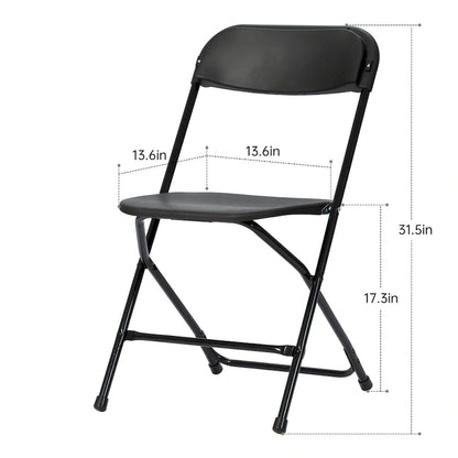 Ukuowu 10 Pack Plastic Folding Chair 350lb. Capacity for Events Office Wedding Party Picnic Kitchen Dining