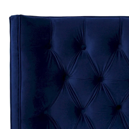 Chateau Velvet Upholstered Tufted Sheltered Panel Bed Set