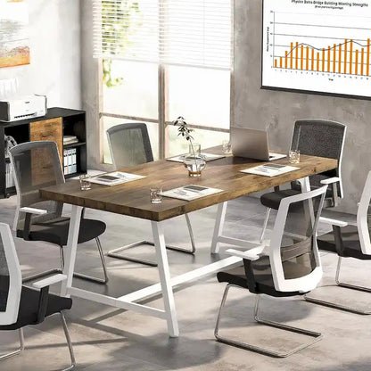 6FT Rectangle Conference Table, 70.87 Meeting Table for 6-8 People
