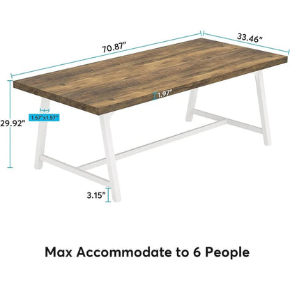 6FT Rectangle Conference Table, 70.87 Meeting Table for 6-8 People