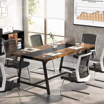 6FT Rectangle Conference Table, 70.87 Meeting Table for 6-8 People