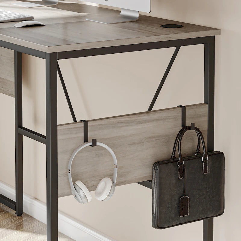 60 L Shaped Desk with Storage Cabinet Office Computer Desk