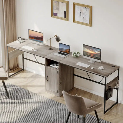 60 L Shaped Desk with Storage Cabinet Office Computer Desk