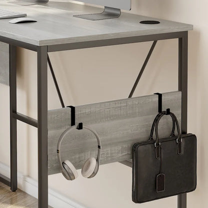 60 L Shaped Desk with Storage Cabinet Office Computer Desk