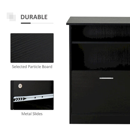 HOMCOM Computer Desk with Printer Cabinet, L-Shaped Corner Desk with Storage, Study PC Workstation for Home Office