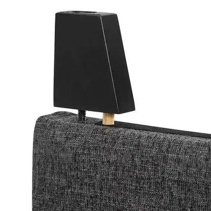 Bridgevine Home Tall Dark Grey Upholstered Panel Platform Bed