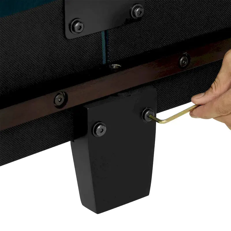 Bridgevine Home Tall Dark Grey Upholstered Panel Platform Bed