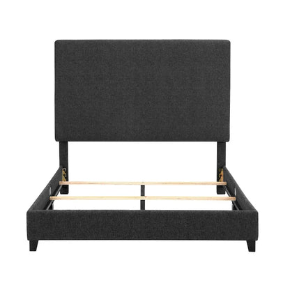 Bridgevine Home Tall Dark Grey Upholstered Panel Platform Bed