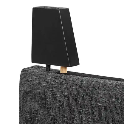 Bridgevine Home Tall Dark Grey Upholstered Panel Platform Bed