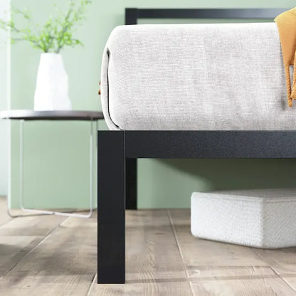 Priage by ZINUS Black Metal Platform Bed Frame with Headboard