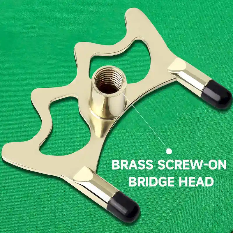 GSE Billiard Pool Cue Stick Brass Screw-on Bridge Head. Billiard Pool Cue Stick Accessories - Black