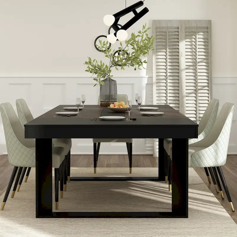 Business Furniture 86.6W x 47.2D Conference Table with Wood Base Desk