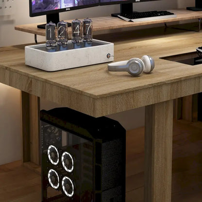 Business Furniture 86.6W x 47.2D Conference Table with Wood Base Desk