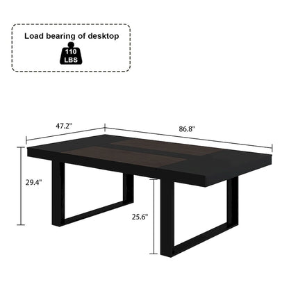 Business Furniture 86.6W x 47.2D Conference Table with Wood Base Desk