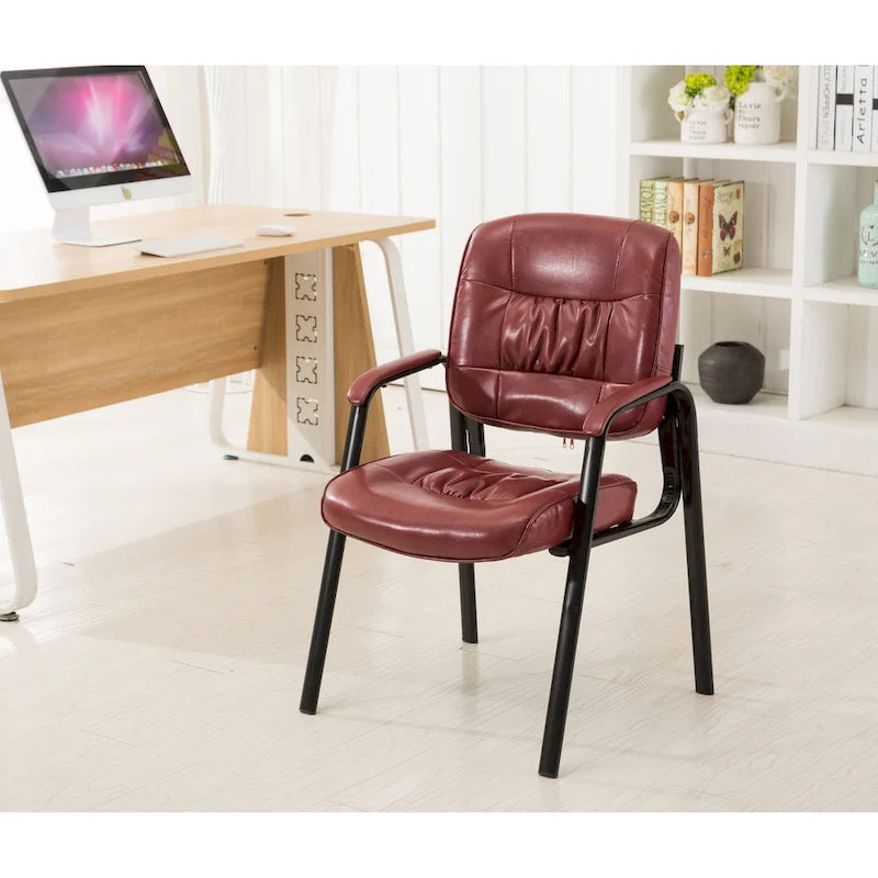 BTExpert Premium Leather Office Executive Waiting Room Guest/Reception Side Conference Chair