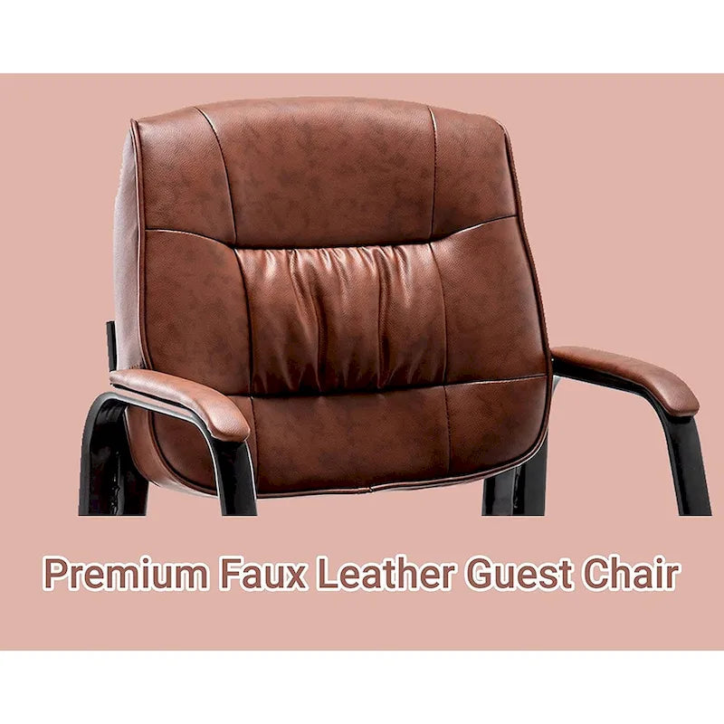 BTExpert Premium Leather Office Executive Waiting Room Guest/Reception Side Conference Chair