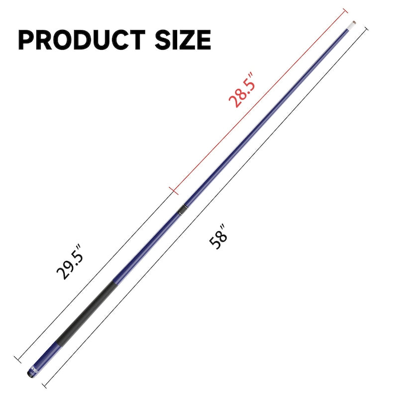 GSE Set of 4 Matte Fiberglass Graphite Composite Billiard Pool Cue Sticks. 58 2-Piece Pool Cue Set for House or Commercial Use