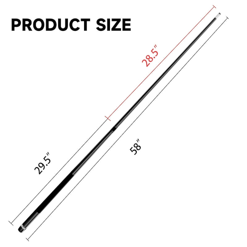 GSE Set of 4 Matte Fiberglass Graphite Composite Billiard Pool Cue Sticks. 58 2-Piece Pool Cue Set for House or Commercial Use