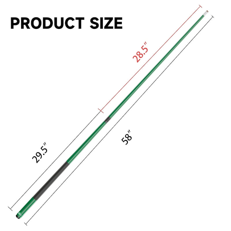 GSE Set of 4 Matte Fiberglass Graphite Composite Billiard Pool Cue Sticks. 58 2-Piece Pool Cue Set for House or Commercial Use