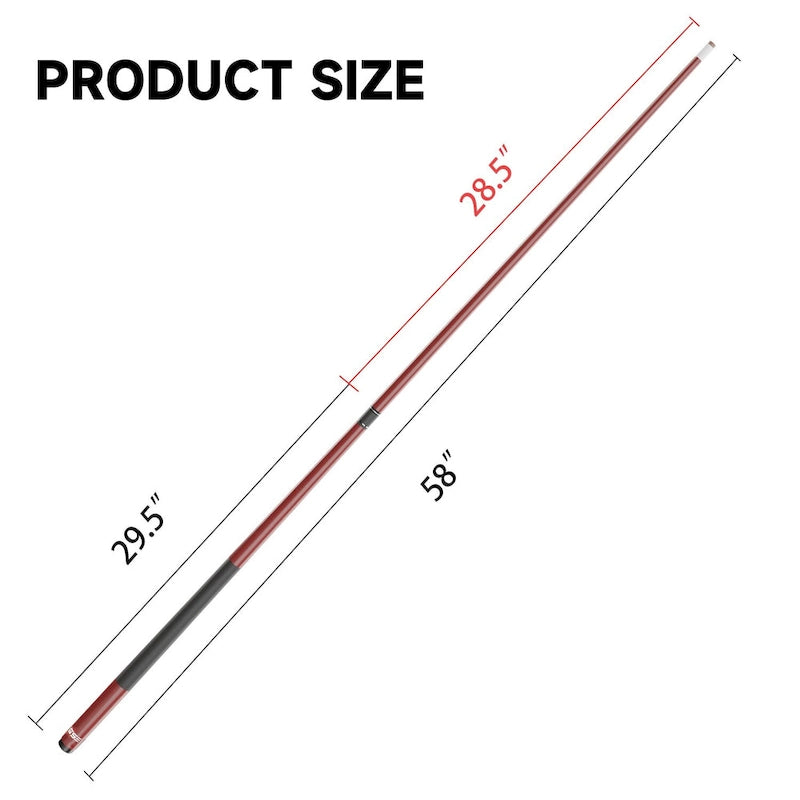 GSE Set of 4 Matte Fiberglass Graphite Composite Billiard Pool Cue Sticks. 58 2-Piece Pool Cue Set for House or Commercial Use