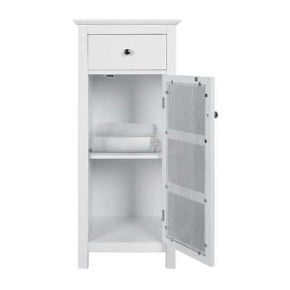 Teamson Home Connor Floor Accent Cabinet with Water-Textured Glass