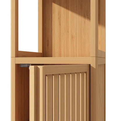 Freestanding Floor Bamboo Storage Cabinet Multifunctional Bathroom Cabinet