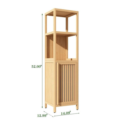 Freestanding Floor Bamboo Storage Cabinet Multifunctional Bathroom Cabinet