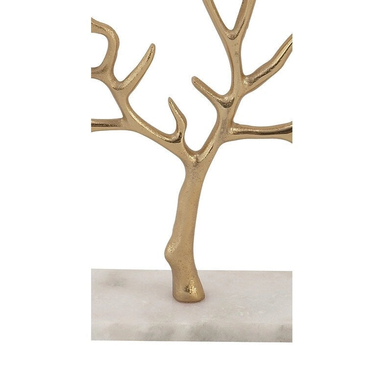 CosmoLiving by Cosmopolitan Marble Tree Jewelry Stand with Rectangular Base