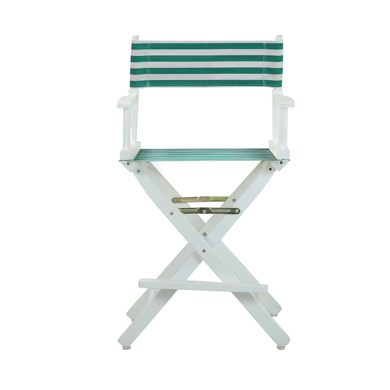 24 Director's Chair White Frame-Teal Cabana - 23W x 19D x 39.5H