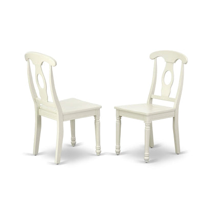 East West Furniture Dining Set- a Rectangle Dining Table and Kitchen Chairs, Linen White (Pieces Option)