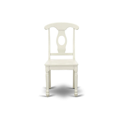East West Furniture Dining Set- a Rectangle Dining Table and Kitchen Chairs, Linen White (Pieces Option)