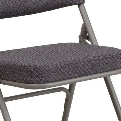 2 Pack Curved Triple Braced & Hinged Fabric Upholstered Metal Folding Chair