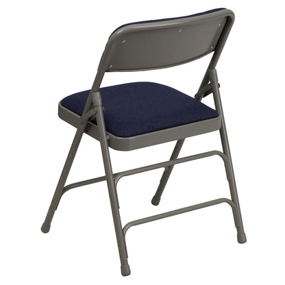 Set of 2 Metal Folding Chairs with Padded Seats