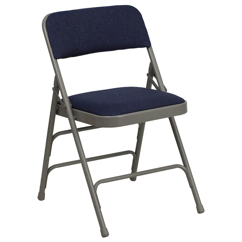 Set of 2 Metal Folding Chairs with Padded Seats