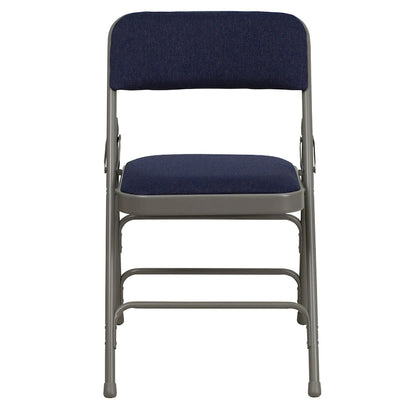 Set of 2 Metal Folding Chairs with Padded Seats