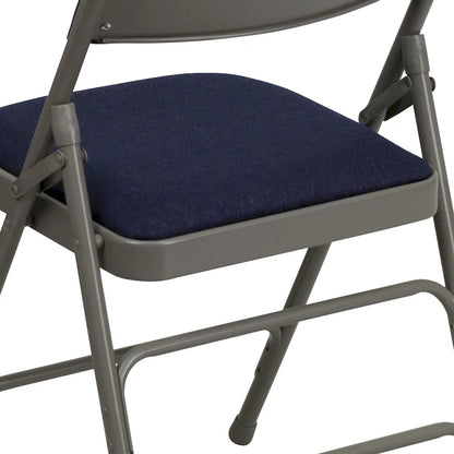 Set of 2 Metal Folding Chairs with Padded Seats