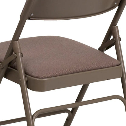 Set of 2 Metal Folding Chairs with Padded Seats