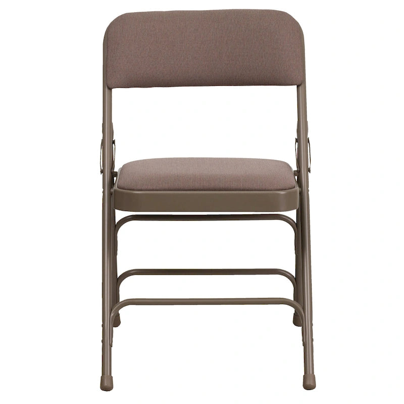 Set of 2 Metal Folding Chairs with Padded Seats