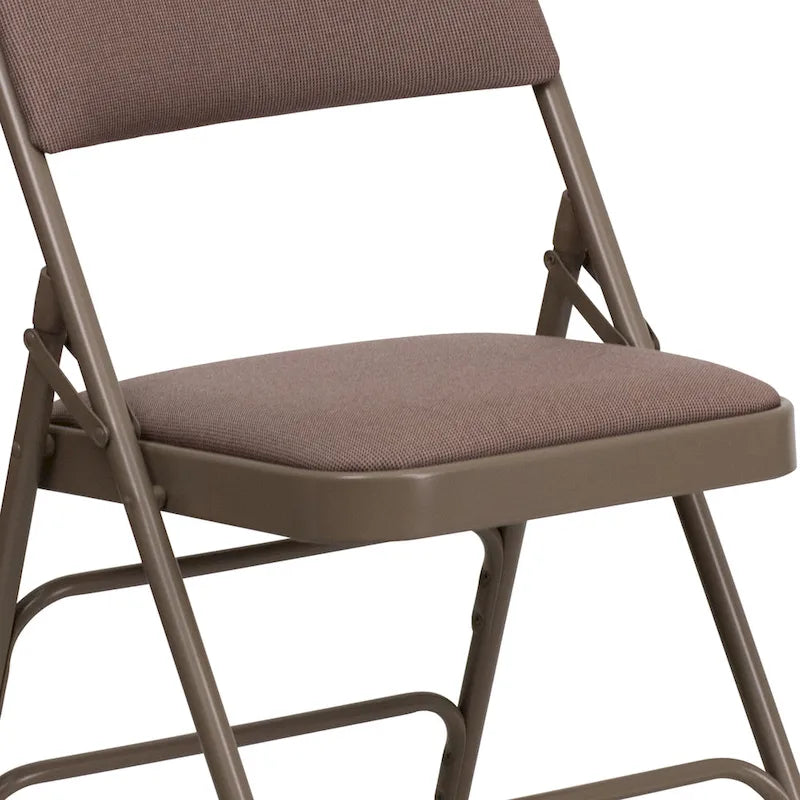 Set of 2 Metal Folding Chairs with Padded Seats