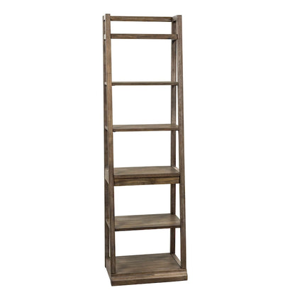 Stone Brook Rustic Saddle Leaning Bookcase