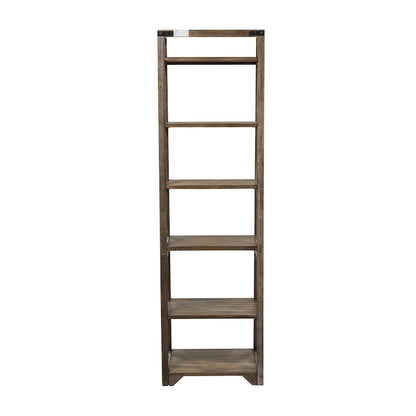 Stone Brook Rustic Saddle Leaning Bookcase