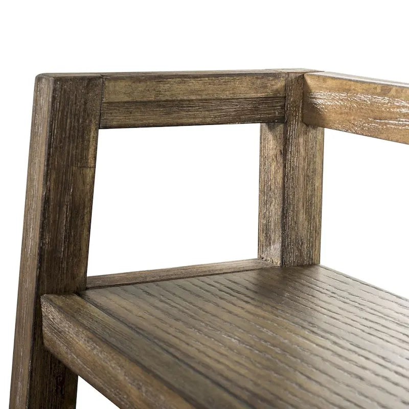 Stone Brook Rustic Saddle Leaning Bookcase