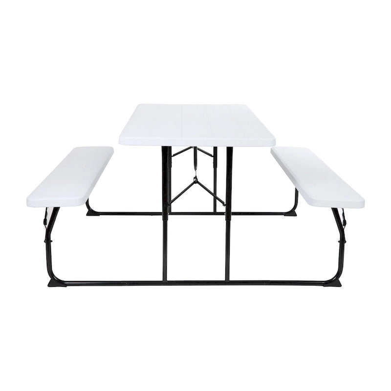 All-In-One Folding Picnic Table and Bench Set - Adult Size, Wood Grain