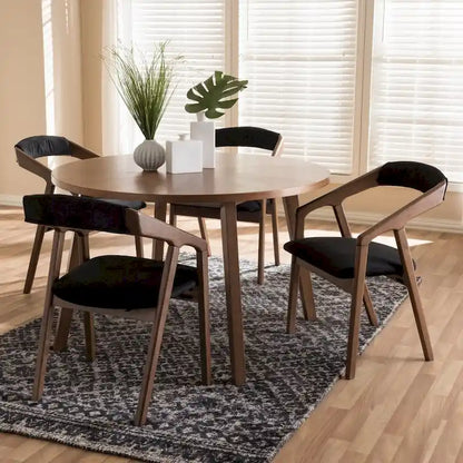 Mid-century Grey Fabric 5-piece Dining Set by Baxton Studio