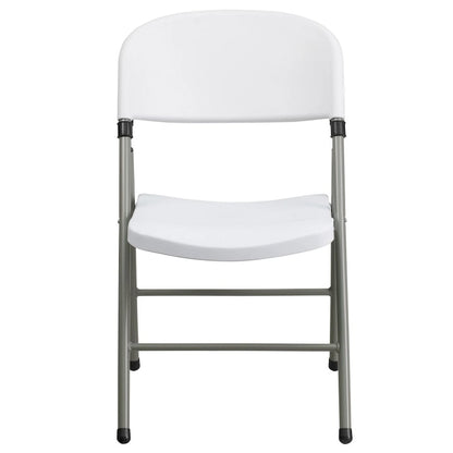 2 PK 330 lb. Capacity Plastic Folding Chair with Charcoal Frame